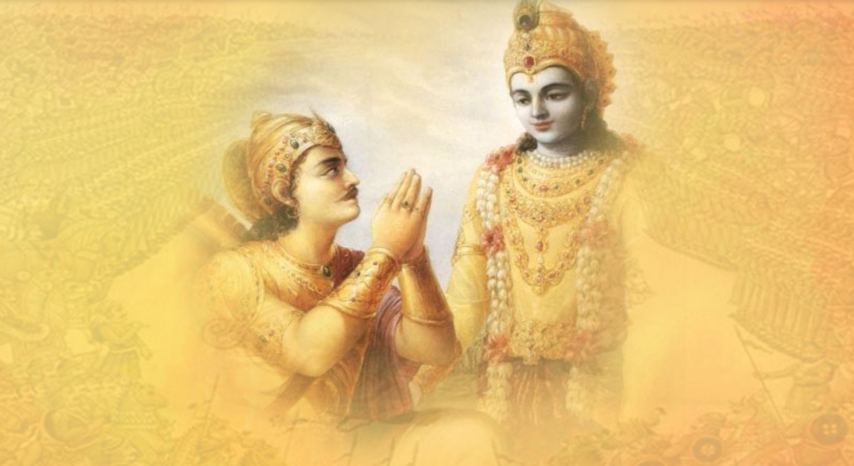 Krishna instructing Arjuna