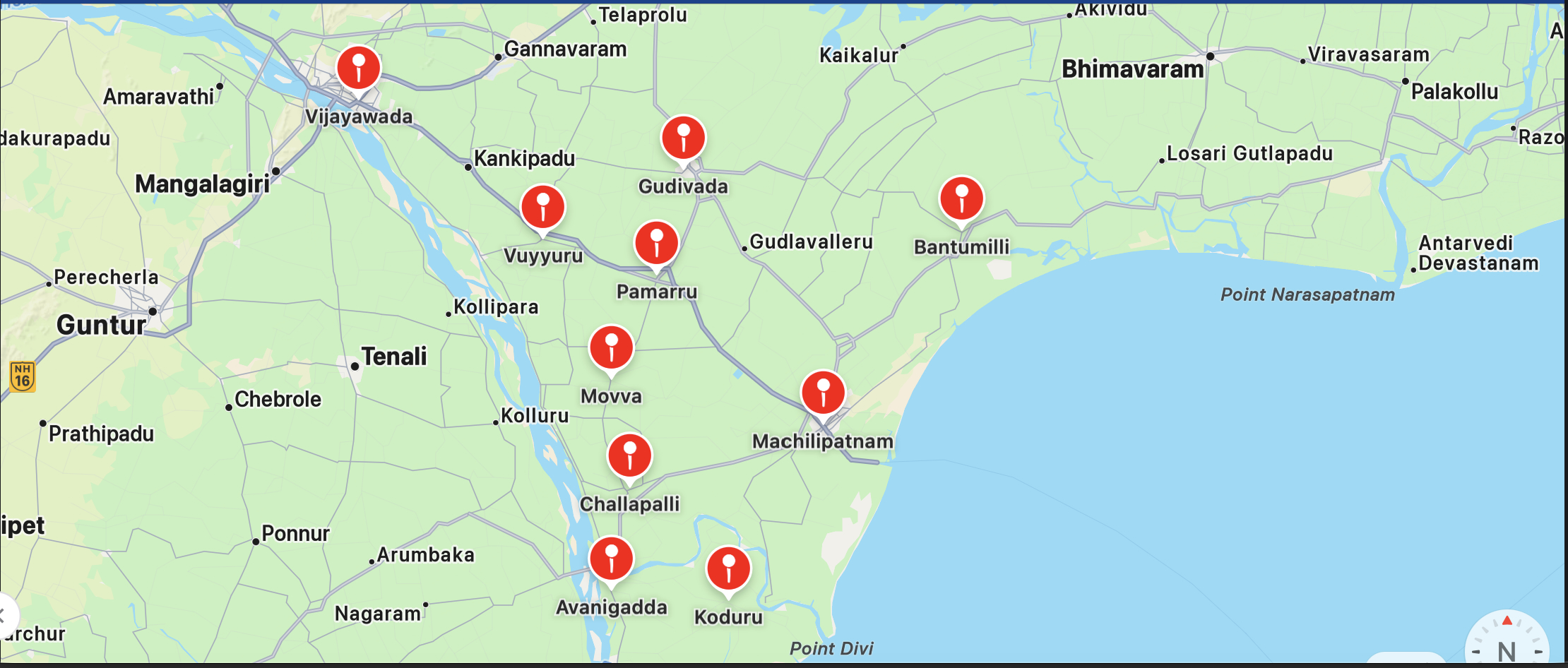 Places in Krishna District and around